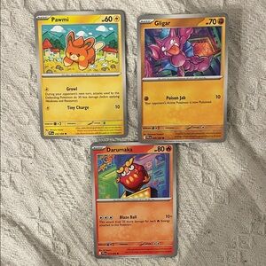 Pokemon Trading Cards - Red and Yellow